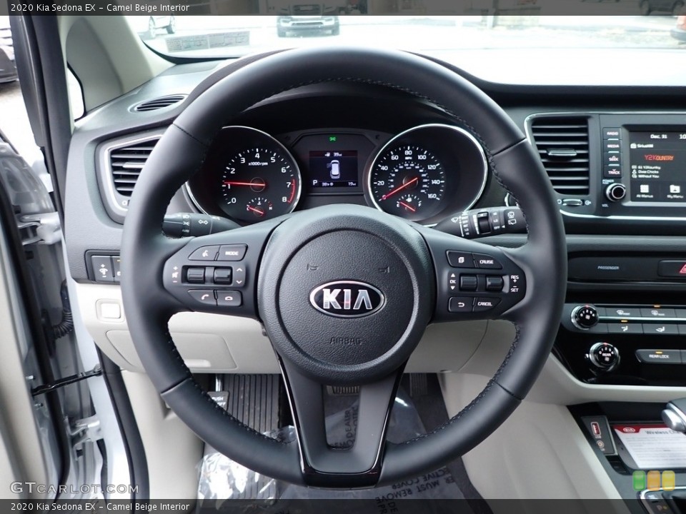 Camel Beige Interior Steering Wheel for the 2020 Kia Sedona EX #136635532