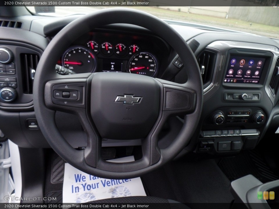 Jet Black Interior Steering Wheel for the 2020 Chevrolet Silverado 1500 Custom Trail Boss Double Cab 4x4 #136637404