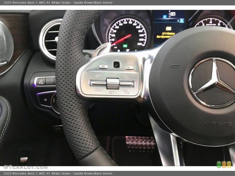 Saddle Brown/Black Interior Steering Wheel for the 2020 Mercedes-Benz C AMG 43 4Matic Sedan #136644580