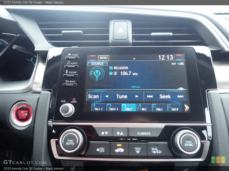 Black Interior Controls for the 2020 Honda Civic EX Sedan #136658762