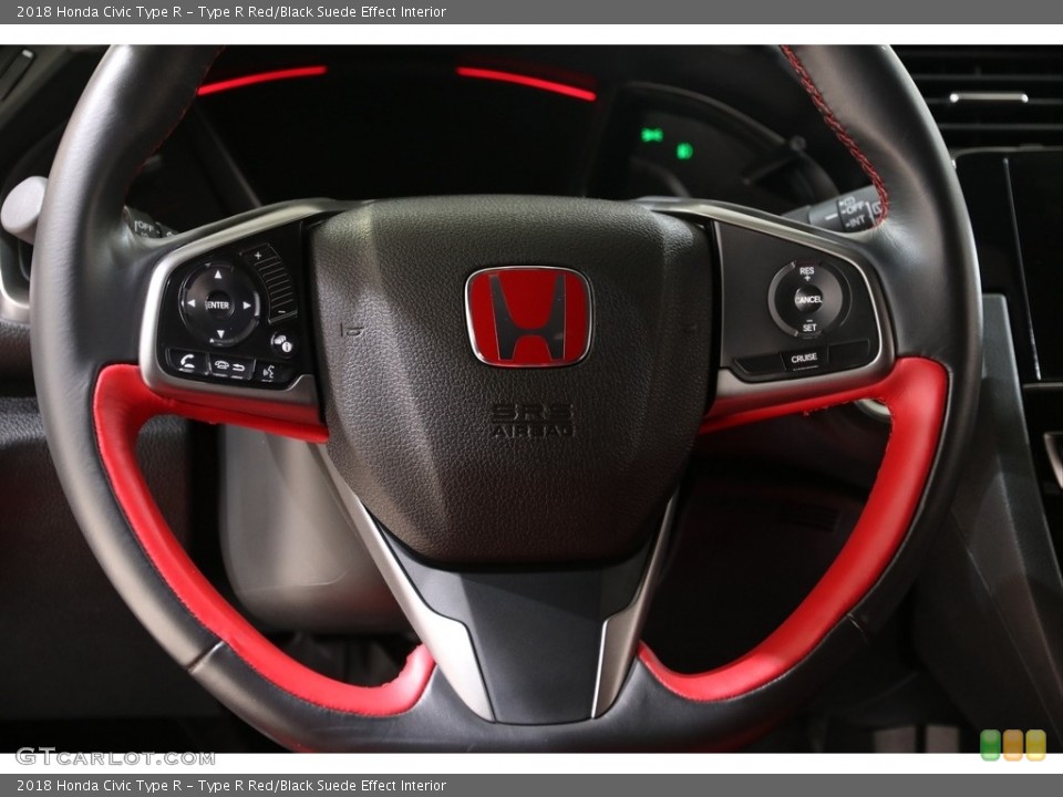 Type R Red/Black Suede Effect Interior Steering Wheel for the 2018 Honda Civic Type R #136670447