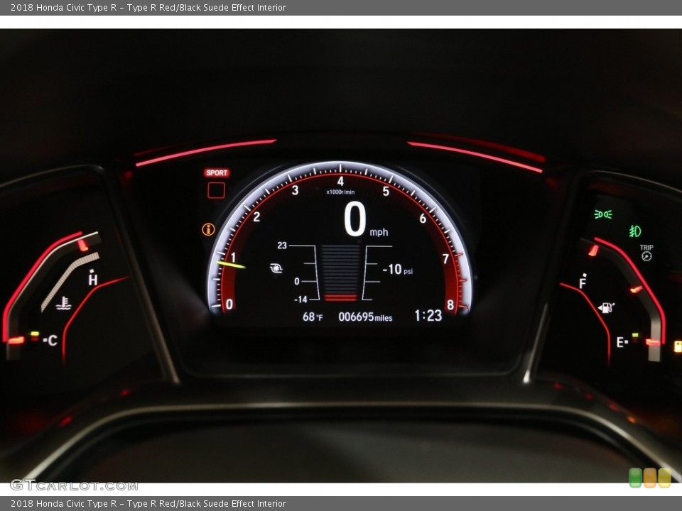 Type R Red/Black Suede Effect Interior Gauges for the 2018 Honda Civic Type R #136670453