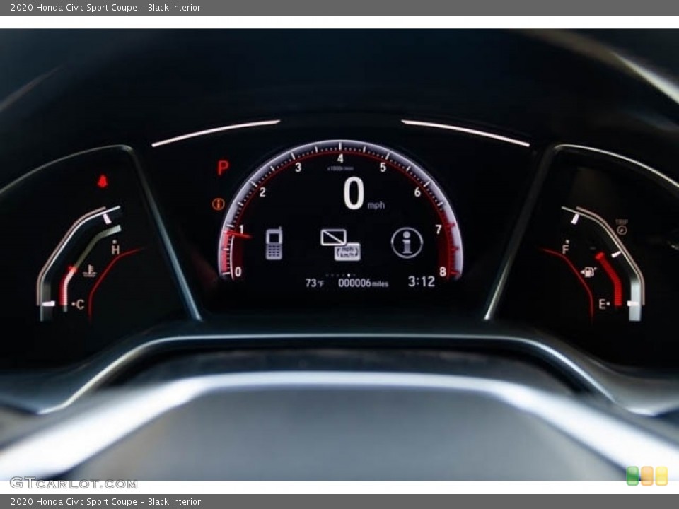 Black Interior Gauges for the 2020 Honda Civic Sport Coupe #136674001