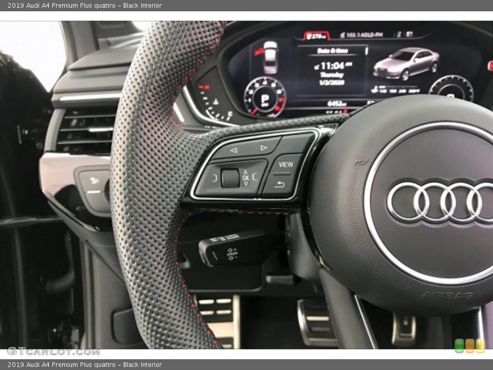 Black Interior Steering Wheel for the 2019 Audi A4 Premium Plus quattro #136685356