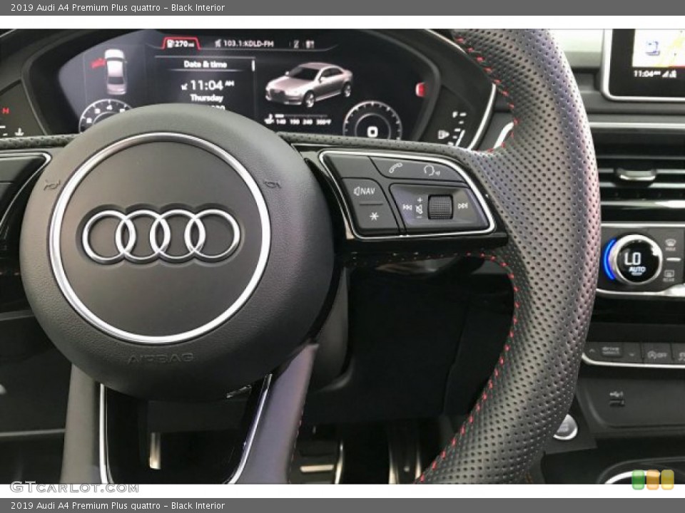 Black Interior Steering Wheel for the 2019 Audi A4 Premium Plus quattro #136685374