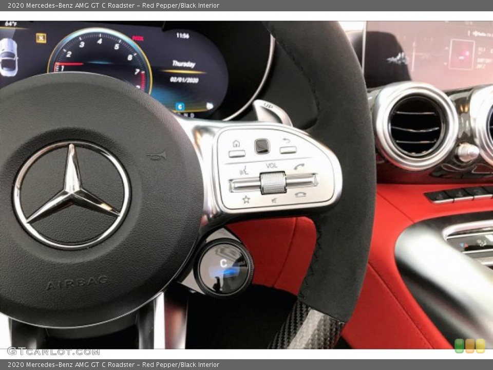 Red Pepper/Black Interior Steering Wheel for the 2020 Mercedes-Benz AMG GT C Roadster #136689013