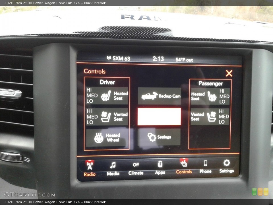 Black Interior Controls for the 2020 Ram 2500 Power Wagon Crew Cab 4x4 #136693668