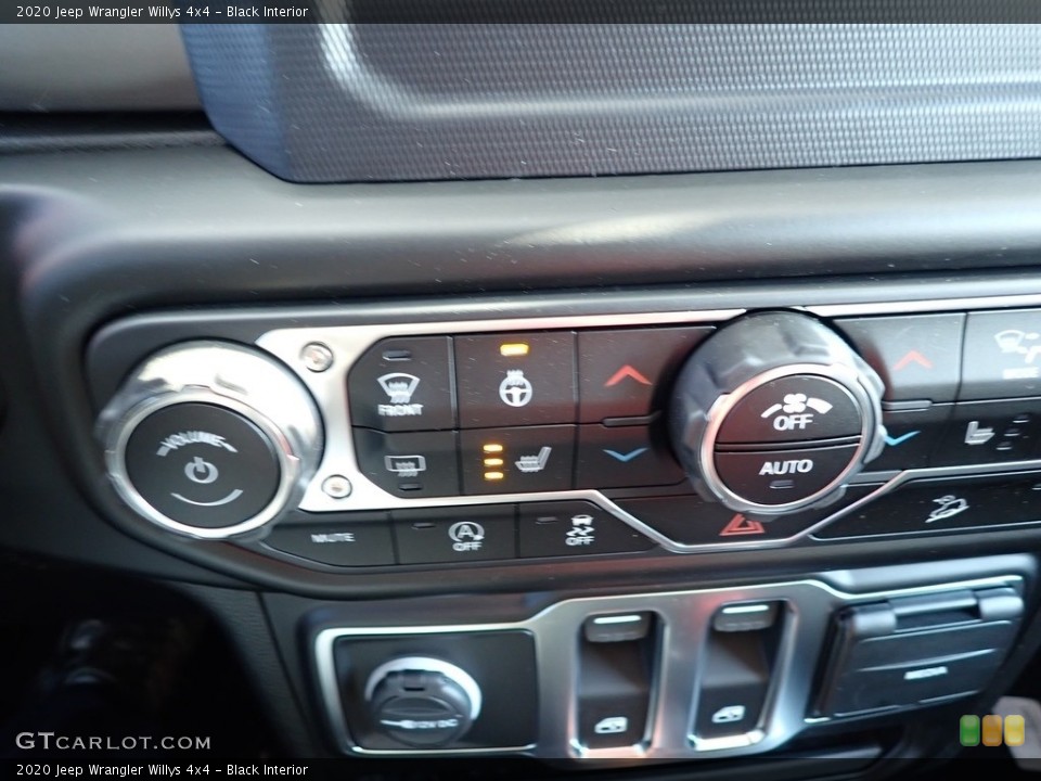 Black Interior Controls for the 2020 Jeep Wrangler Willys 4x4 #136701231