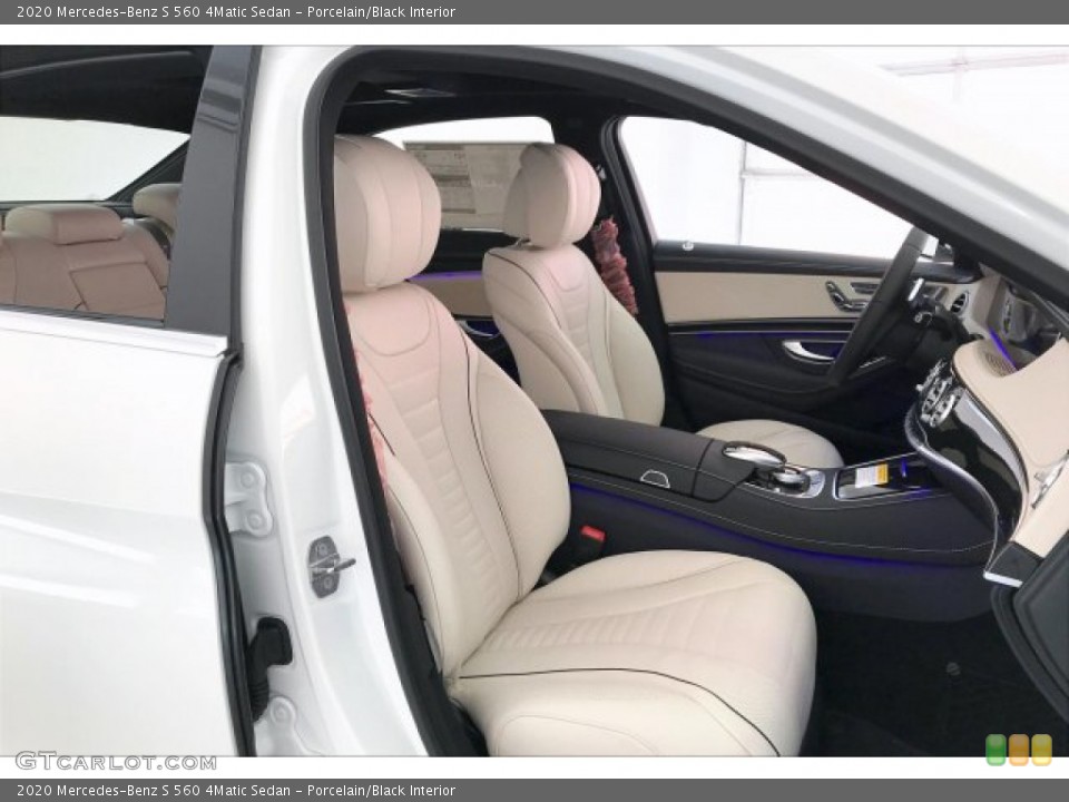Porcelain/Black Interior Front Seat for the 2020 Mercedes-Benz S 560 4Matic Sedan #136711110