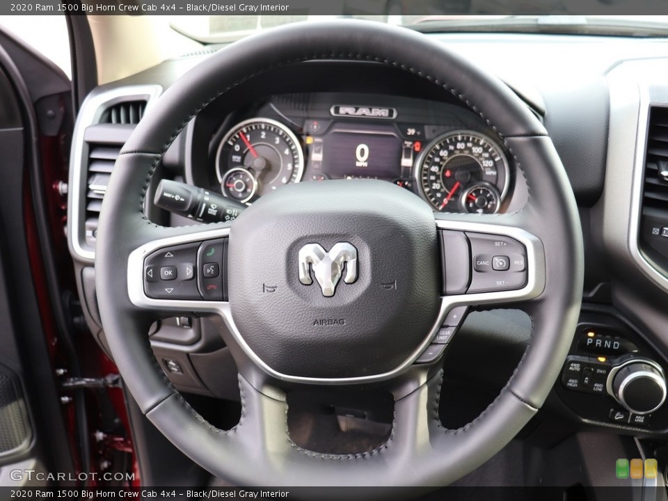 Black/Diesel Gray Interior Steering Wheel for the 2020 Ram 1500 Big Horn Crew Cab 4x4 #136714683