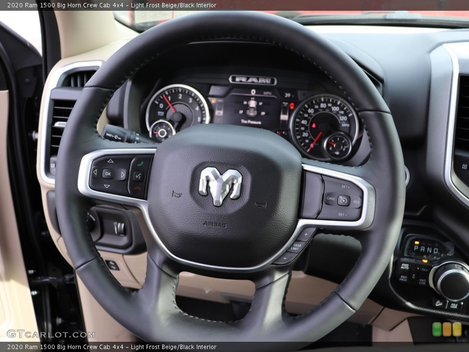 Light Frost Beige/Black Interior Steering Wheel for the 2020 Ram 1500 Big Horn Crew Cab 4x4 #136715135