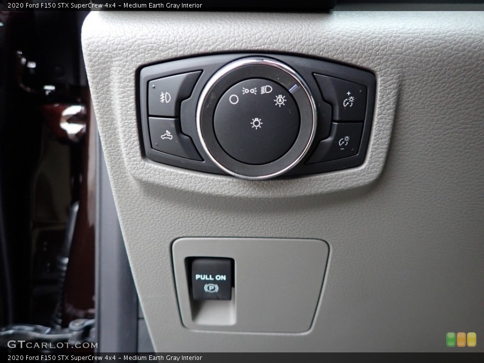 Medium Earth Gray Interior Controls for the 2020 Ford F150 STX SuperCrew 4x4 #136718628