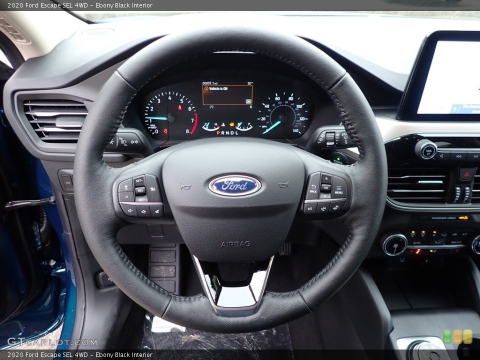 Ebony Black Interior Steering Wheel for the 2020 Ford Escape SEL 4WD #136719318