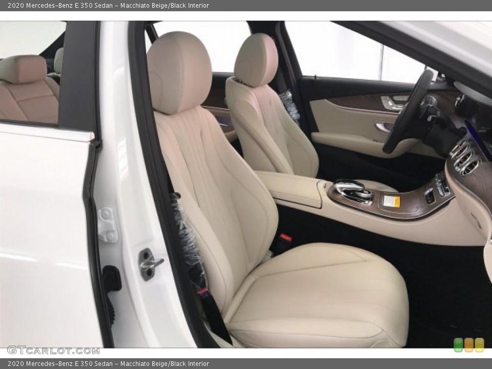 Macchiato Beige/Black Interior Front Seat for the 2020 Mercedes-Benz E 350 Sedan #136724526