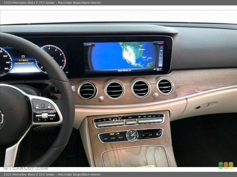 Macchiato Beige/Black Interior Dashboard for the 2020 Mercedes-Benz E 350 Sedan #136724538