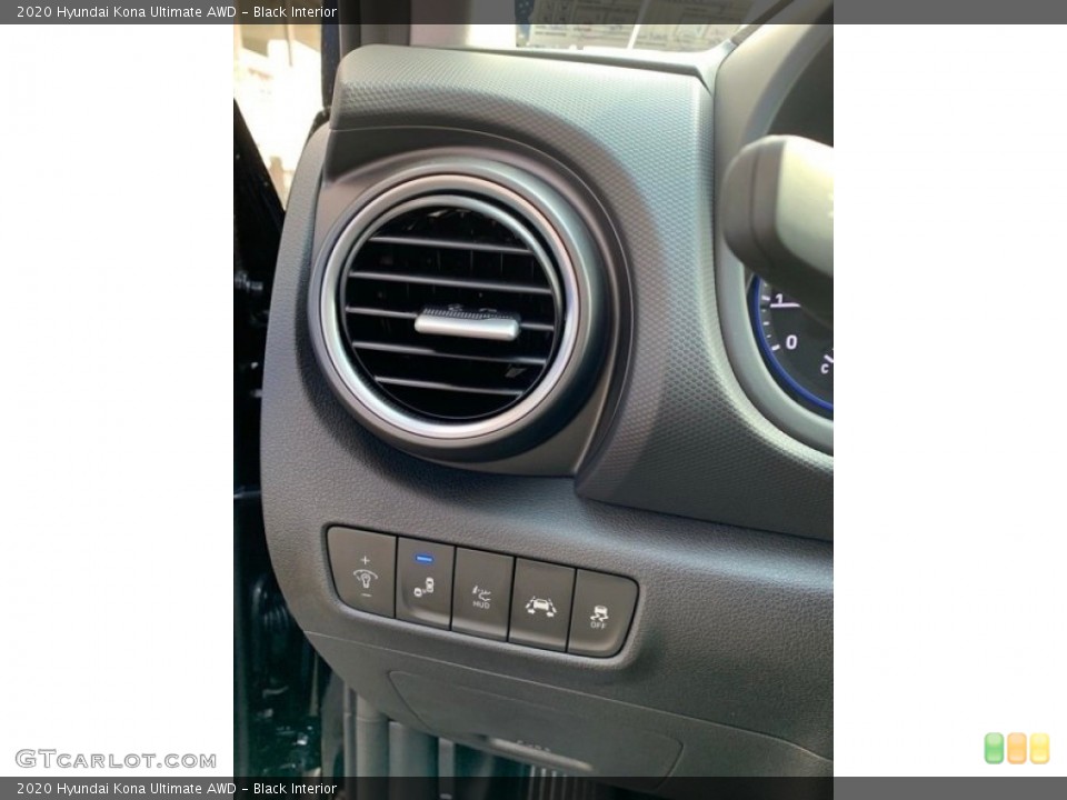 Black Interior Controls for the 2020 Hyundai Kona Ultimate AWD #136731082
