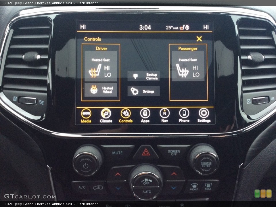 Black Interior Controls for the 2020 Jeep Grand Cherokee Altitude 4x4 #136732548