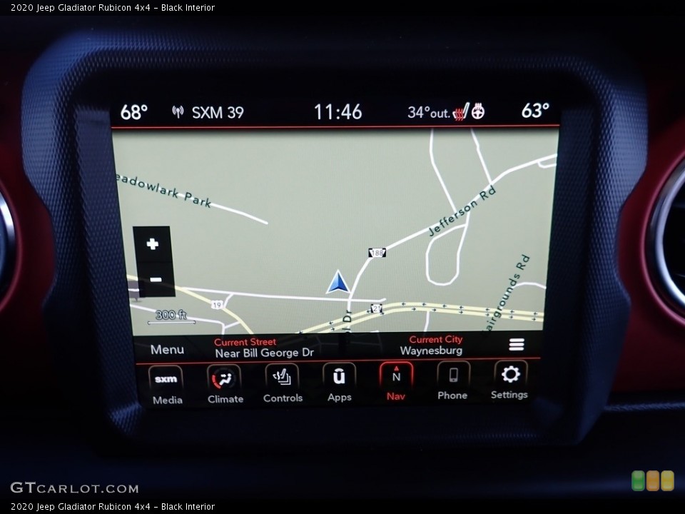 Black Interior Navigation for the 2020 Jeep Gladiator Rubicon 4x4 #136735533