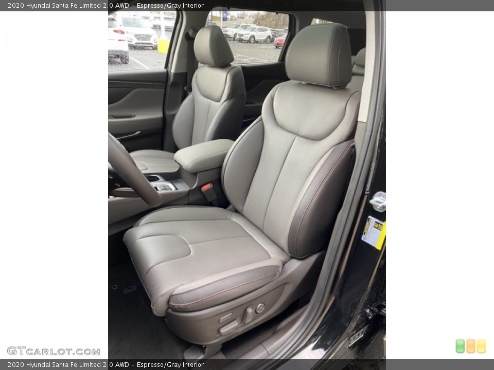 Espresso/Gray Interior Front Seat for the 2020 Hyundai Santa Fe Limited 2.0 AWD #136736140