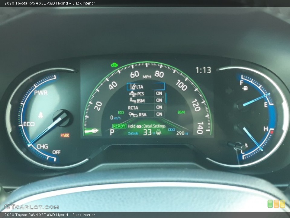 Black Interior Gauges for the 2020 Toyota RAV4 XSE AWD Hybrid #136739809