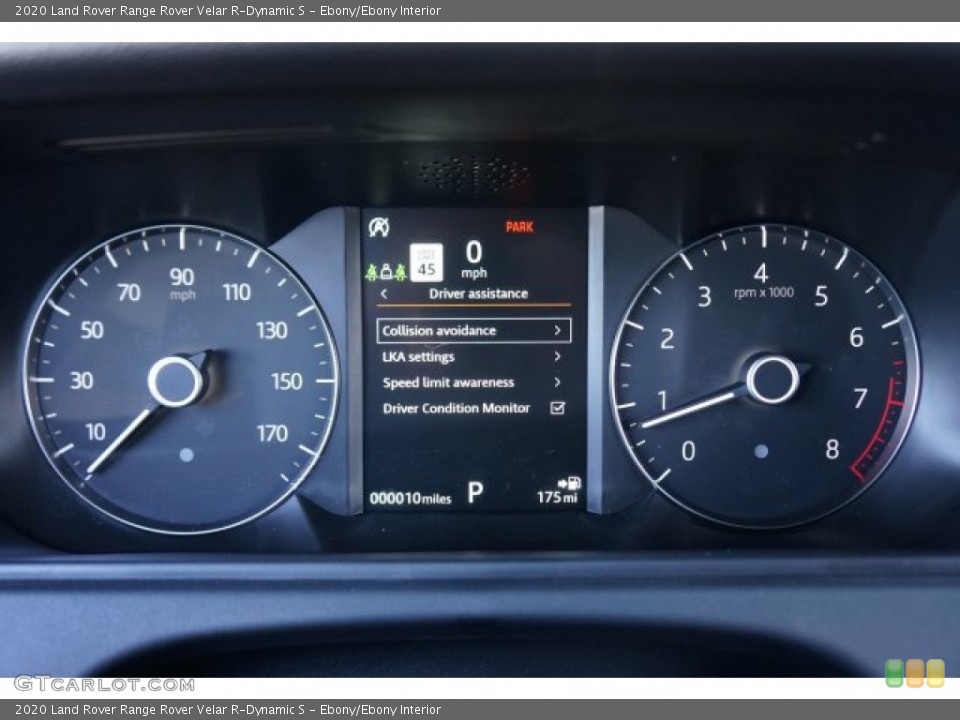Ebony/Ebony Interior Gauges for the 2020 Land Rover Range Rover Velar R-Dynamic S #136742764