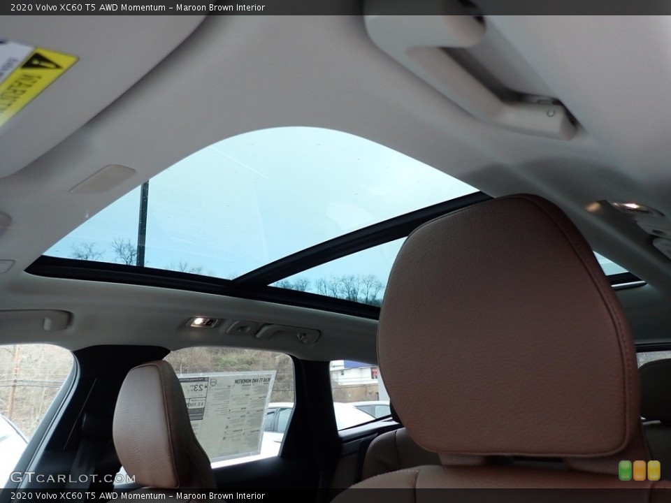 Maroon Brown Interior Sunroof for the 2020 Volvo XC60 T5 AWD Momentum #136749543