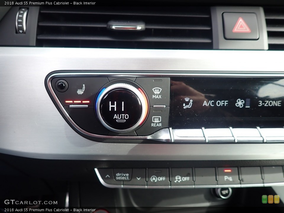 Black Interior Controls for the 2018 Audi S5 Premium Plus Cabriolet #136760199