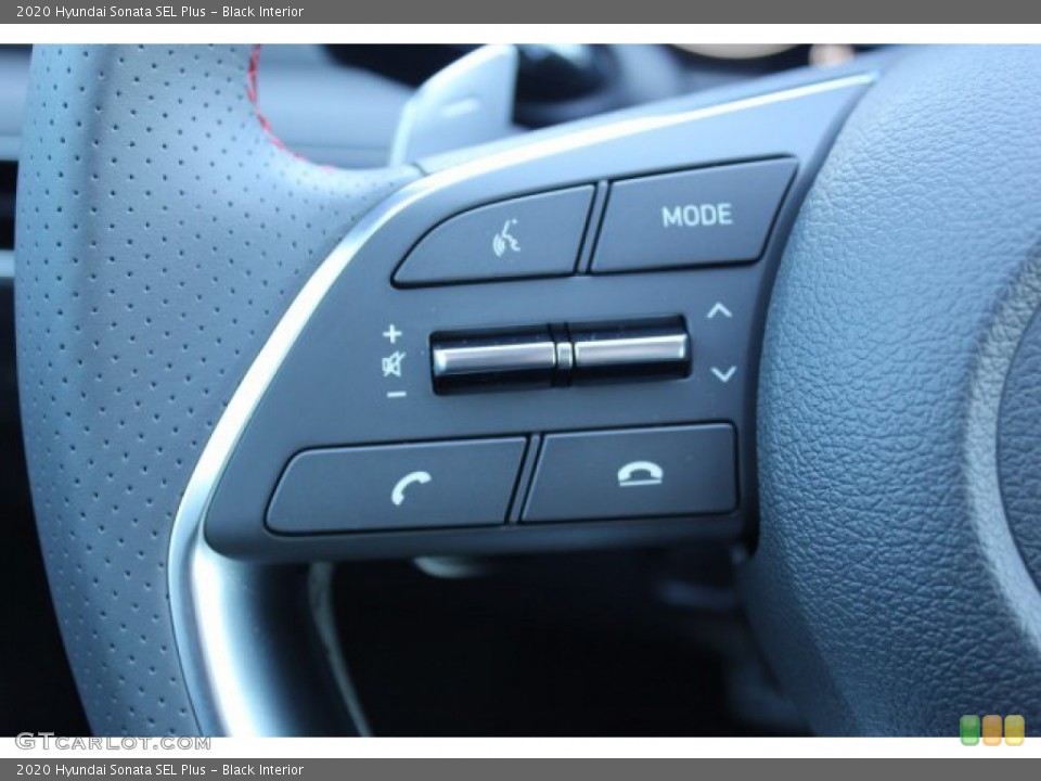 Black Interior Steering Wheel for the 2020 Hyundai Sonata SEL Plus #136764958