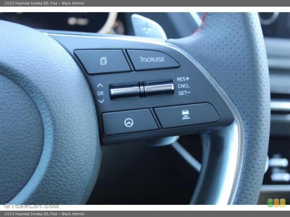 Black Interior Steering Wheel for the 2020 Hyundai Sonata SEL Plus #136764976