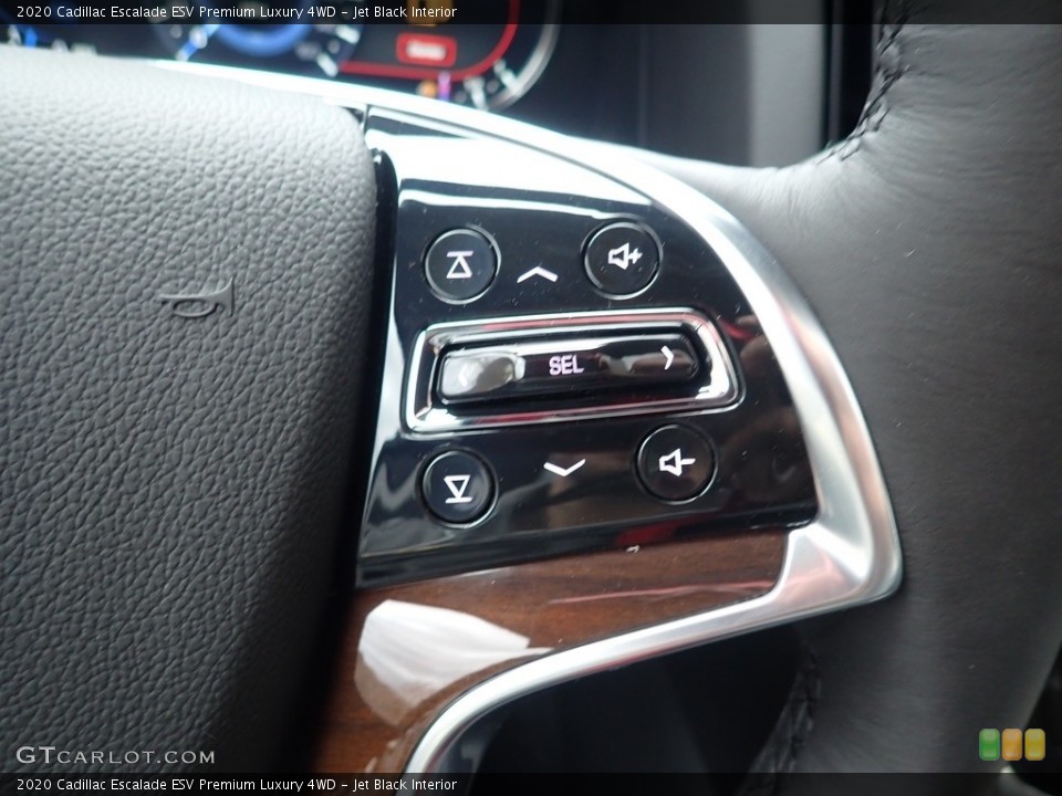 Jet Black Interior Steering Wheel for the 2020 Cadillac Escalade ESV Premium Luxury 4WD #136768858