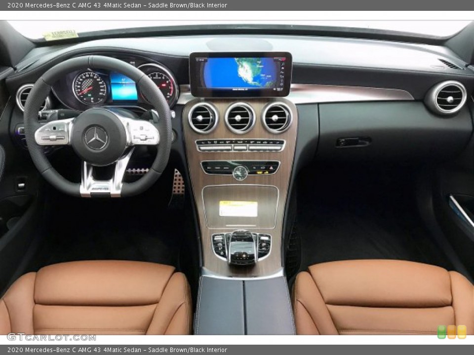 Saddle Brown/Black Interior Dashboard for the 2020 Mercedes-Benz C AMG 43 4Matic Sedan #136780792