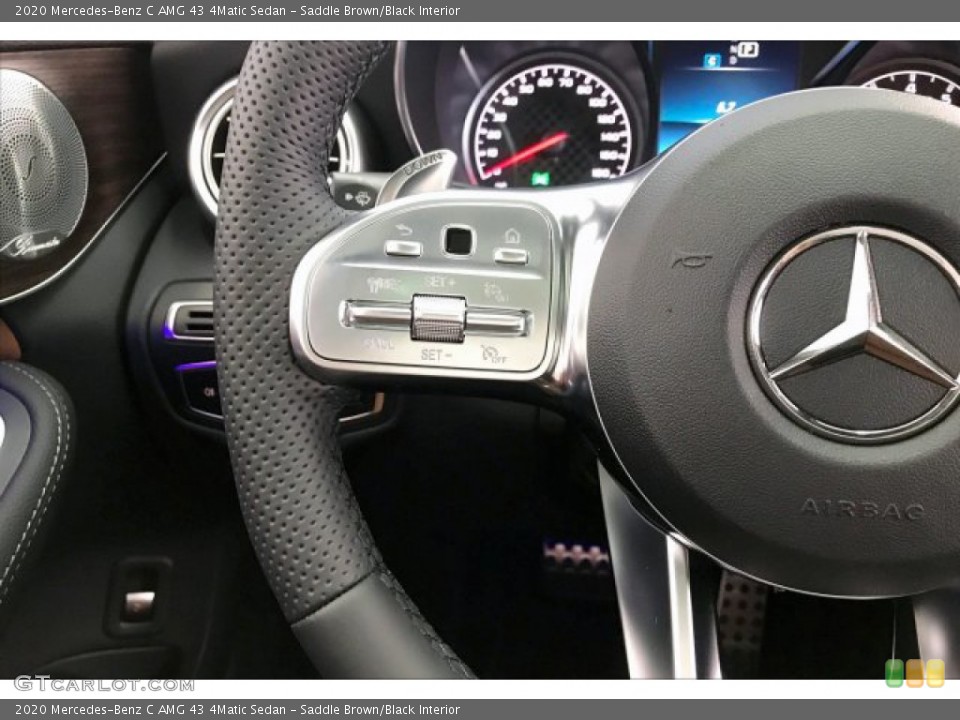 Saddle Brown/Black Interior Steering Wheel for the 2020 Mercedes-Benz C AMG 43 4Matic Sedan #136780804