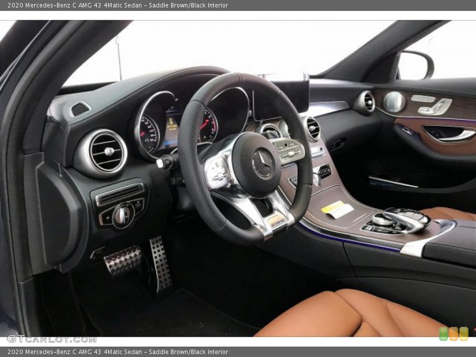 Saddle Brown/Black Interior Steering Wheel for the 2020 Mercedes-Benz C AMG 43 4Matic Sedan #136780849