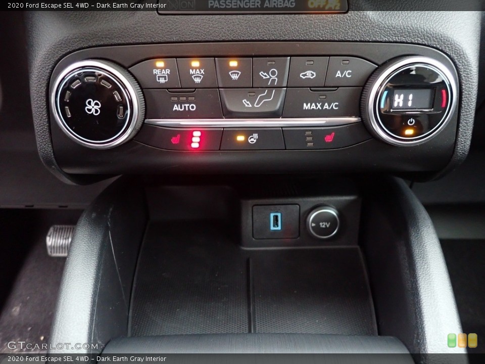 Dark Earth Gray Interior Controls for the 2020 Ford Escape SEL 4WD #136781155