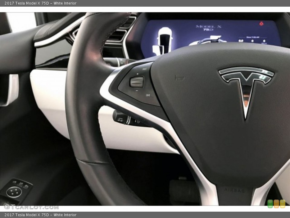 White Interior Steering Wheel for the 2017 Tesla Model X 75D #136783477