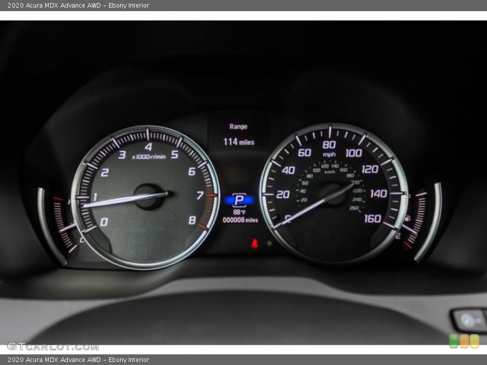 Ebony Interior Gauges for the 2020 Acura MDX Advance AWD #136795139