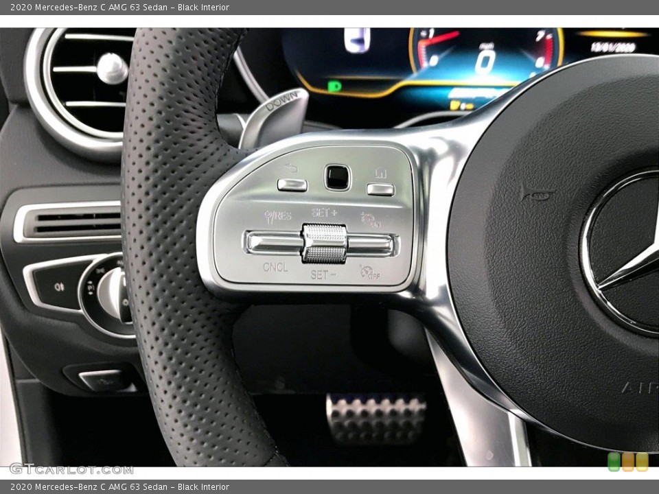 Black Interior Steering Wheel for the 2020 Mercedes-Benz C AMG 63 Sedan #136796840
