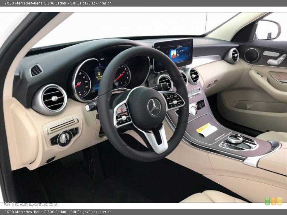 Silk Beige/Black Interior Photo for the 2020 Mercedes-Benz C 300 Sedan #136797875