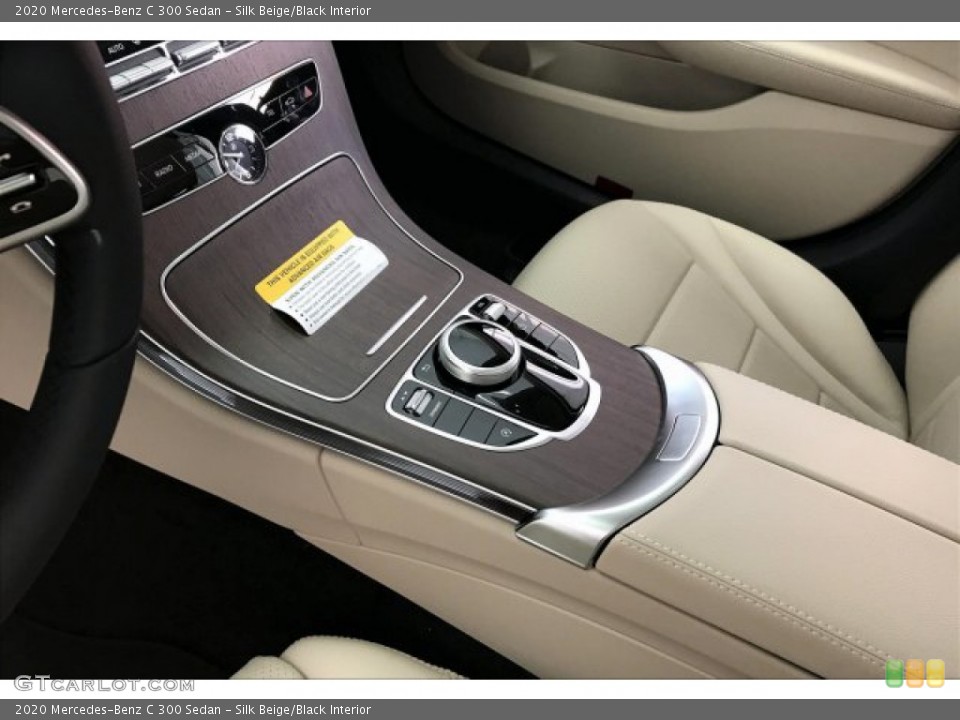 Silk Beige/Black Interior Controls for the 2020 Mercedes-Benz C 300 Sedan #136797938