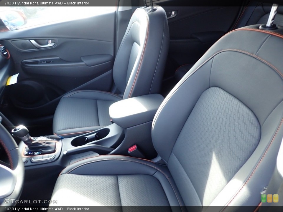 Black Interior Front Seat for the 2020 Hyundai Kona Ultimate AWD #136807262