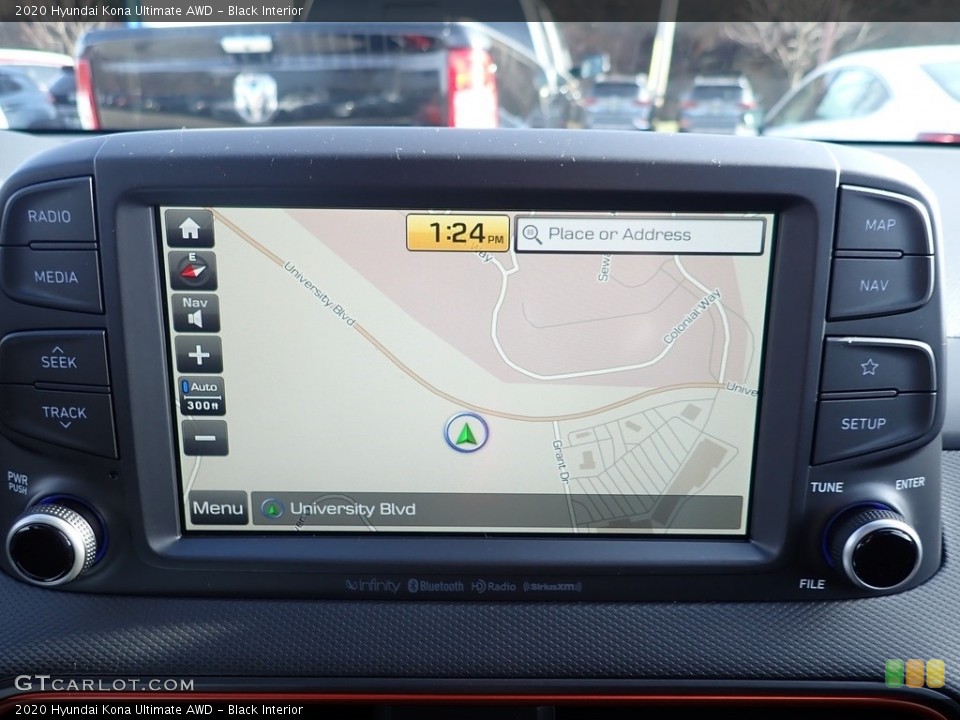 Black Interior Navigation for the 2020 Hyundai Kona Ultimate AWD #136807310