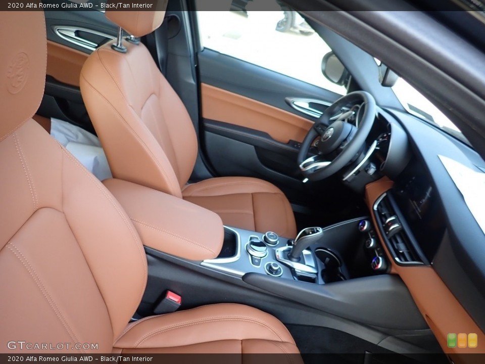 Black/Tan Interior Front Seat for the 2020 Alfa Romeo Giulia AWD #136808477