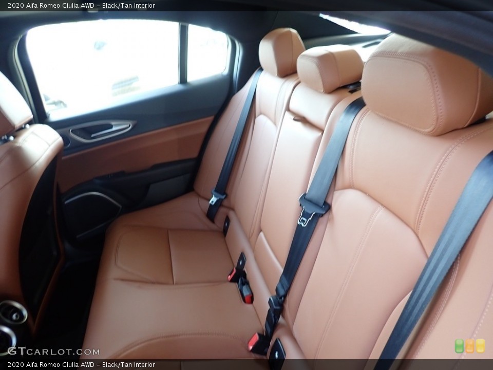 Black/Tan Interior Rear Seat for the 2020 Alfa Romeo Giulia AWD #136808525