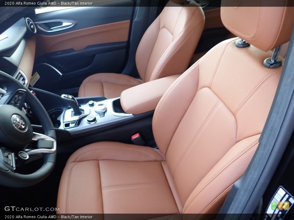 Black/Tan Interior Front Seat for the 2020 Alfa Romeo Giulia AWD #136808581
