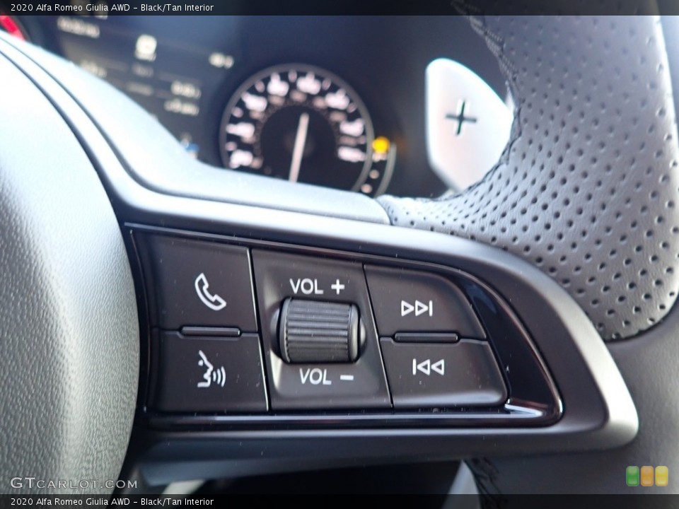 Black/Tan Interior Steering Wheel for the 2020 Alfa Romeo Giulia AWD #136808654