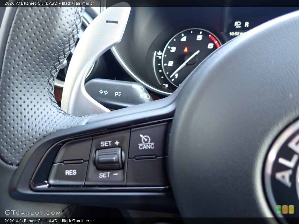 Black/Tan Interior Steering Wheel for the 2020 Alfa Romeo Giulia AWD #136808669