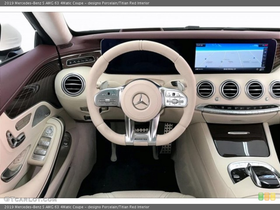 designo Porcelain/Titian Red Interior Dashboard for the 2019 Mercedes-Benz S AMG 63 4Matic Coupe #136811798