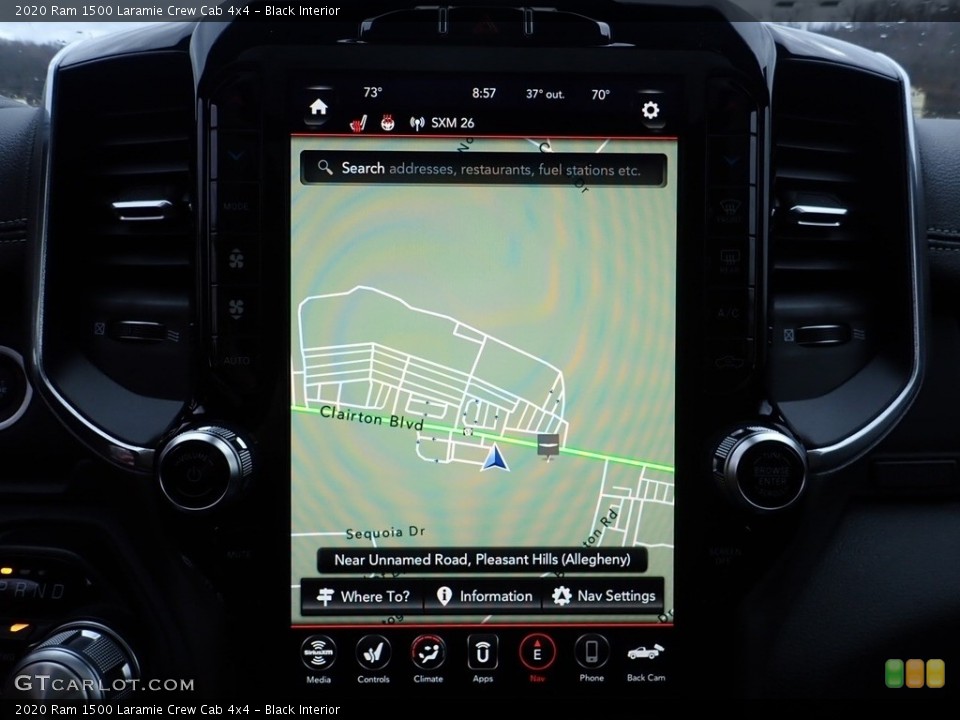 Black Interior Navigation for the 2020 Ram 1500 Laramie Crew Cab 4x4 #136813968