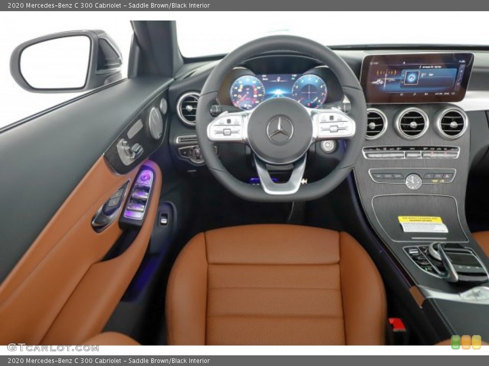 Saddle Brown/Black Interior Dashboard for the 2020 Mercedes-Benz C 300 Cabriolet #136825893