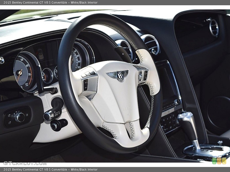 White/Black Interior Steering Wheel for the 2015 Bentley Continental GT V8 S Convertible #136827418
